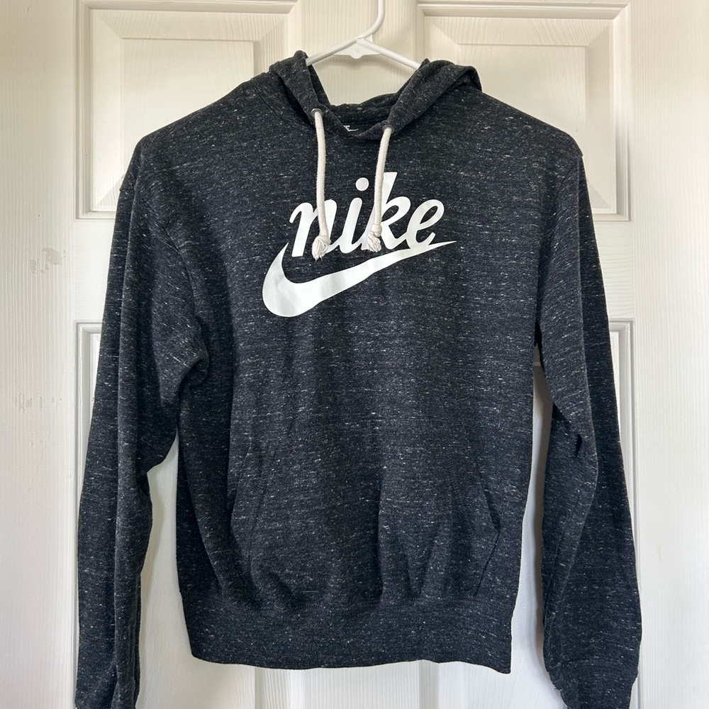Women’s Nike Heather Black and White Long Sleeved Tshirt Hoodie